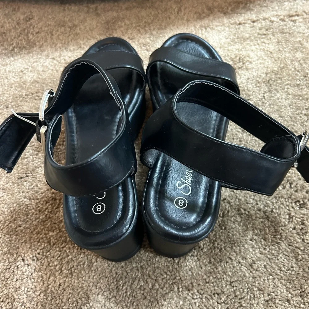 Shoeland‎ black platforms; size: 8
